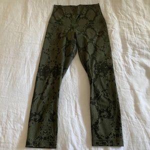Lululemon Green Snake Skin Leggings